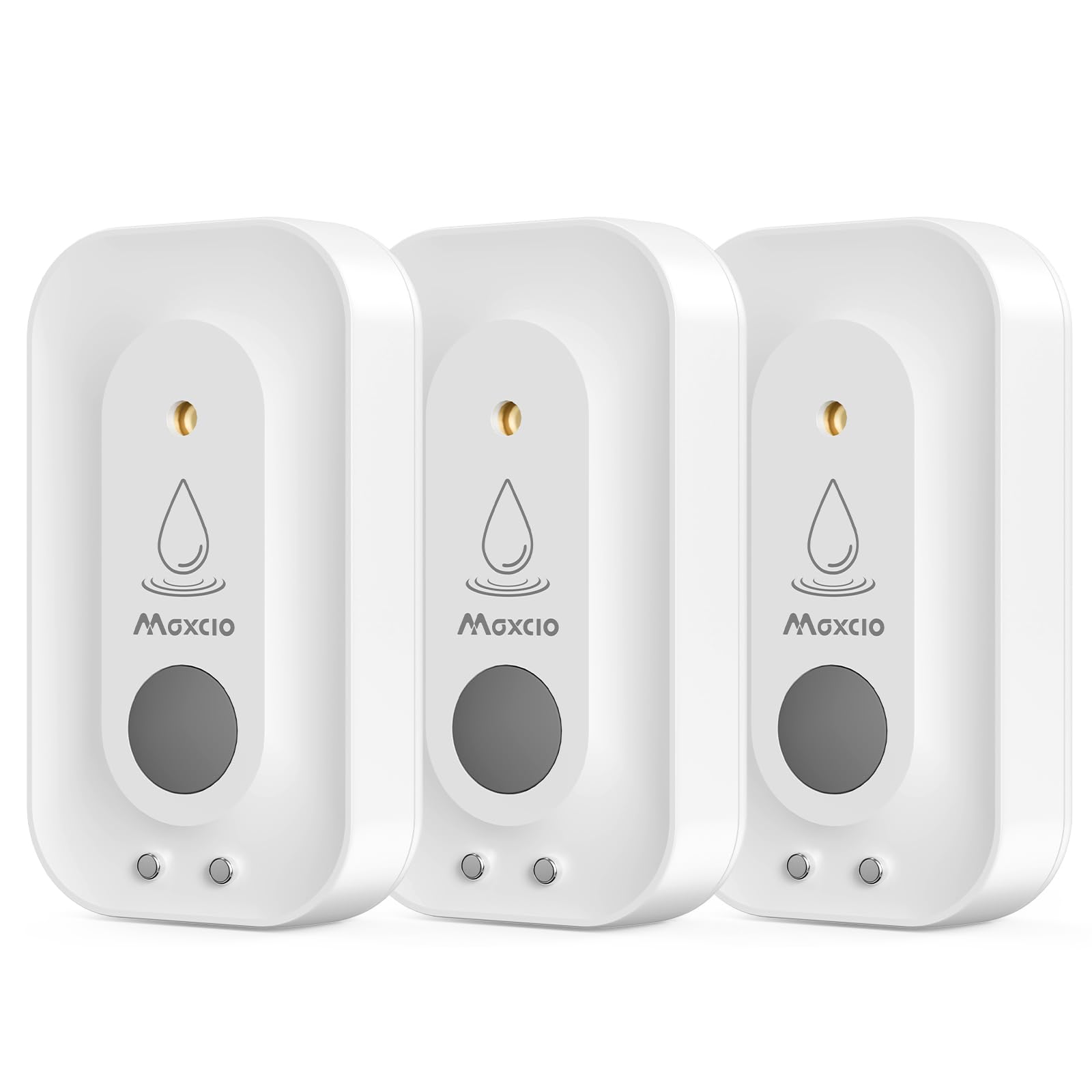 MAXCIO Water Leak Detectors 3 Pack, 110dB Adjustable Smart Water Sensor, Leak and Drip Alert, IP66 Waterproof for Basement, Bathroom, and Kitchen