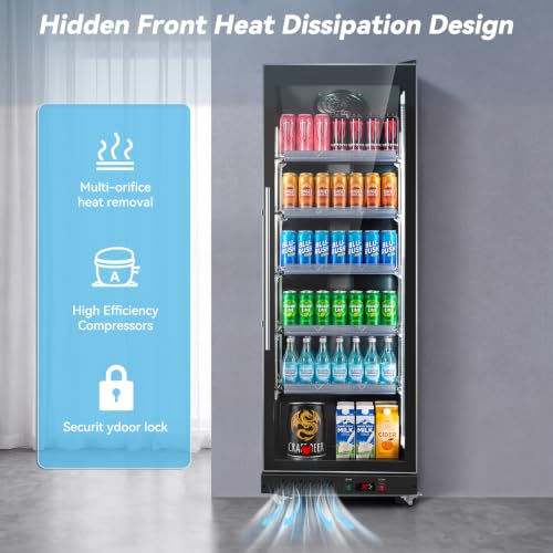 Image of Tylza Glass Door Beverage Display Refrigerator 720 Can Black