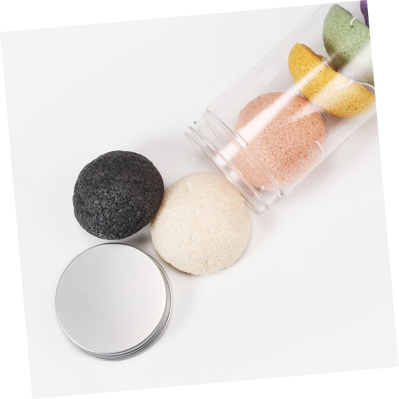 Angoily 24pezzi Spugne Esfolianti Naturali Per Viso Puff Gel Di Per Pulizia Delicata e Della Per Pelli Sensibili Per Rimuovere Make-up e Impurità
