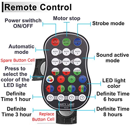 Usb Party Lights Show Dj Disco Ball Strobe Light,Projector Light Remote Control, Sound Activated Multi-Effects Pattern Stage Beam Lights For Bar Halloween Christmas #TOP3