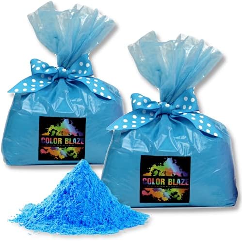 Color Blaze Baby Gender Reveal Color Powder - 10lbs of Blue Colored Powder - For Boy - Use in Color Blasters, Car Burnout, Exhaust, Toss, Photoshoot & Party - Pack of 2 Bags of 5lbs Each - Blue
