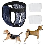 Simpeak Hundewindeln für Hündinnen, waschbare Hunde Windeln mit 9 Hygiene Pad, Hundepampers, Hunde Periode Hose, Schutzhöschen für Hündinnen, Pets Windeln für Katzen Hunde, Blau