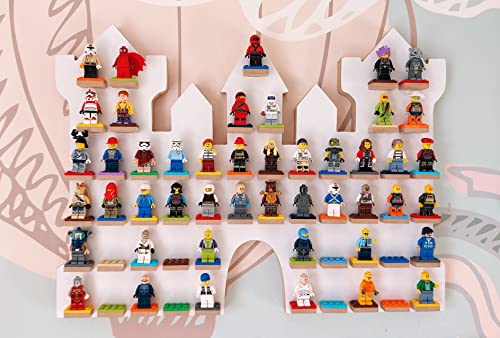 Kinderzimmer Regal für 55 minifiguren aufbewahrung, Spielzeug aufbewahrung in Form Einer Ritterburg, Kinder schaukasten… – Bild 4