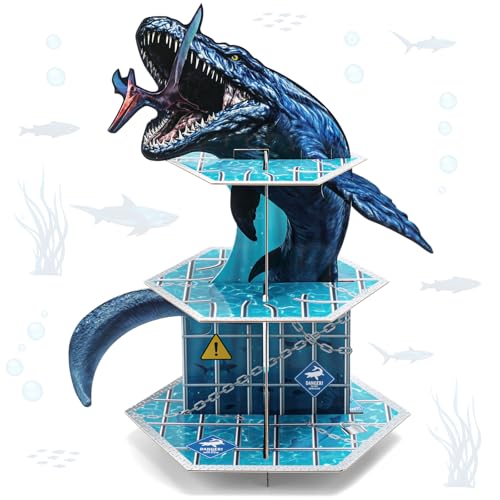 SiliFine Mosasaurus Dinosaur Cupcake Stand Mosasaurus Party Decorations