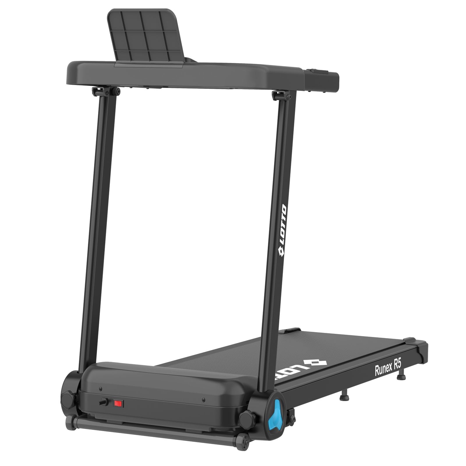 Cinta de Correr Eléctrica Lotto Runex R5, Motor 2 HP, Velocidad 1-8 km/h, Inclinación Automática 10 Niveles, Superficie 105x40 cm, Bluetooth FitShow/Kinomap/Zwift, Plegable, Máx. 100 kg