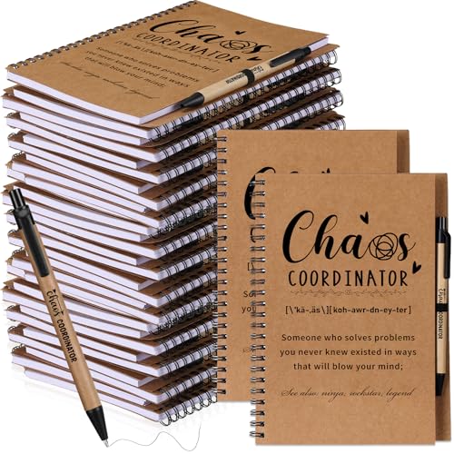 Carnet de notes de coordinateur du chaos haut de gamme avec stylo, lot de 10 Nezyo
