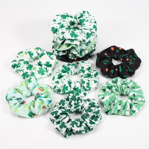 Green-Shamrock-and-Rainbow-Elastic-Hair-Scrunchies-12PCS-Gifts-for-Women-Teen-Girls-St-Patricks-Day-Decor-Hair-Accessories