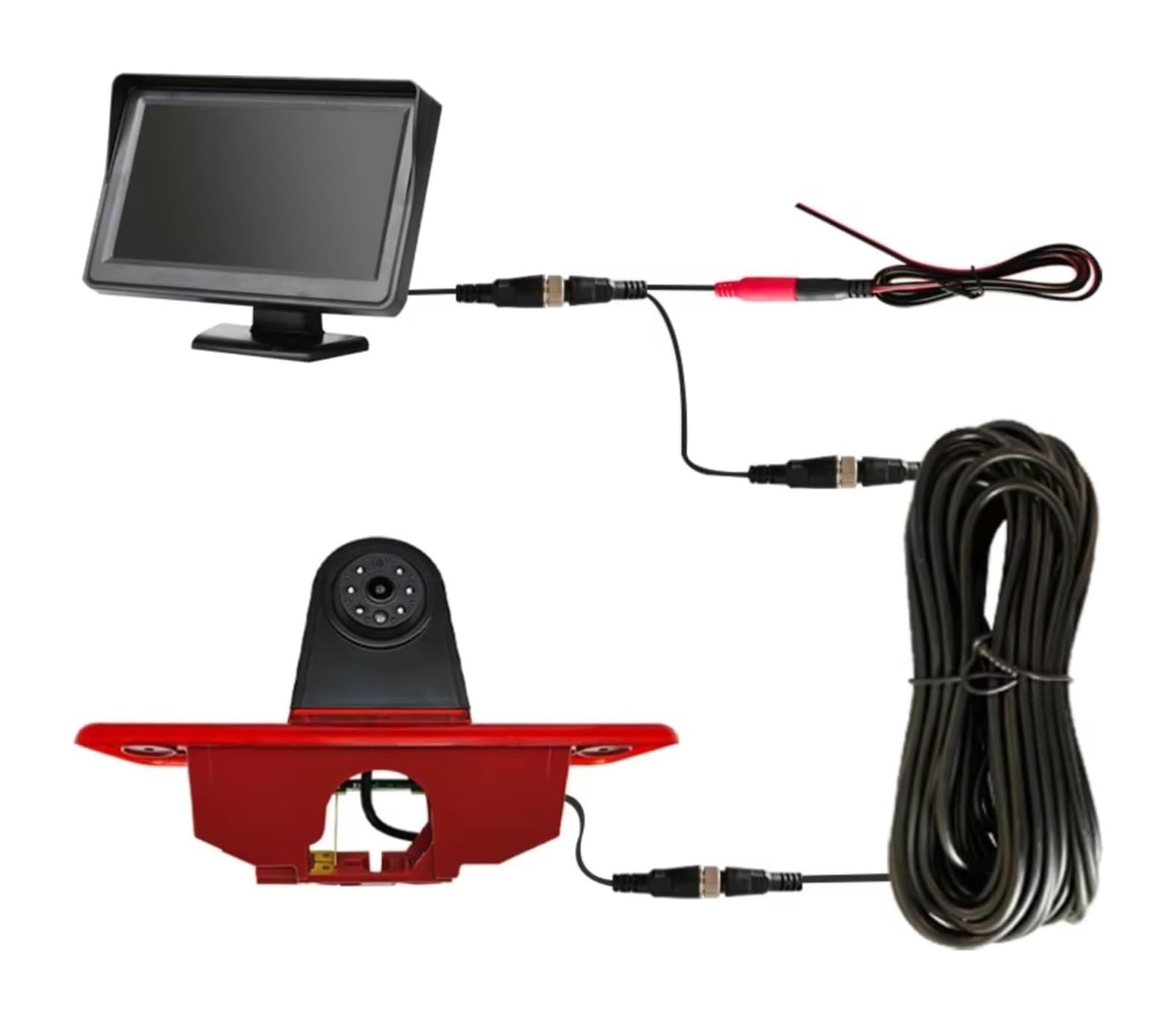 para Peugeot para Expert 2007 2008 2009 2010-2016 Cámara De Visión Trasera Luz Freno Monitor 4,3 Pulgadas Cámara de Respaldo(Desktopdisplaycamera)