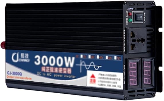 Pure Sine Wave Inverter,3000W 4000W 5000W Power Inverters,Car Inverter Dc 12V/24V/48V/60V To Ac 110V/220V,Lcd Digital Display Converter With Triple Outlets For Travel/Camping.,24Vto220v-3000W