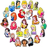 LFAND 25Pcs Princess Shoe Charms for Clog Sandals Decoration, Cartoon Princess Shoes Decoration Accessories for Women Party Favor