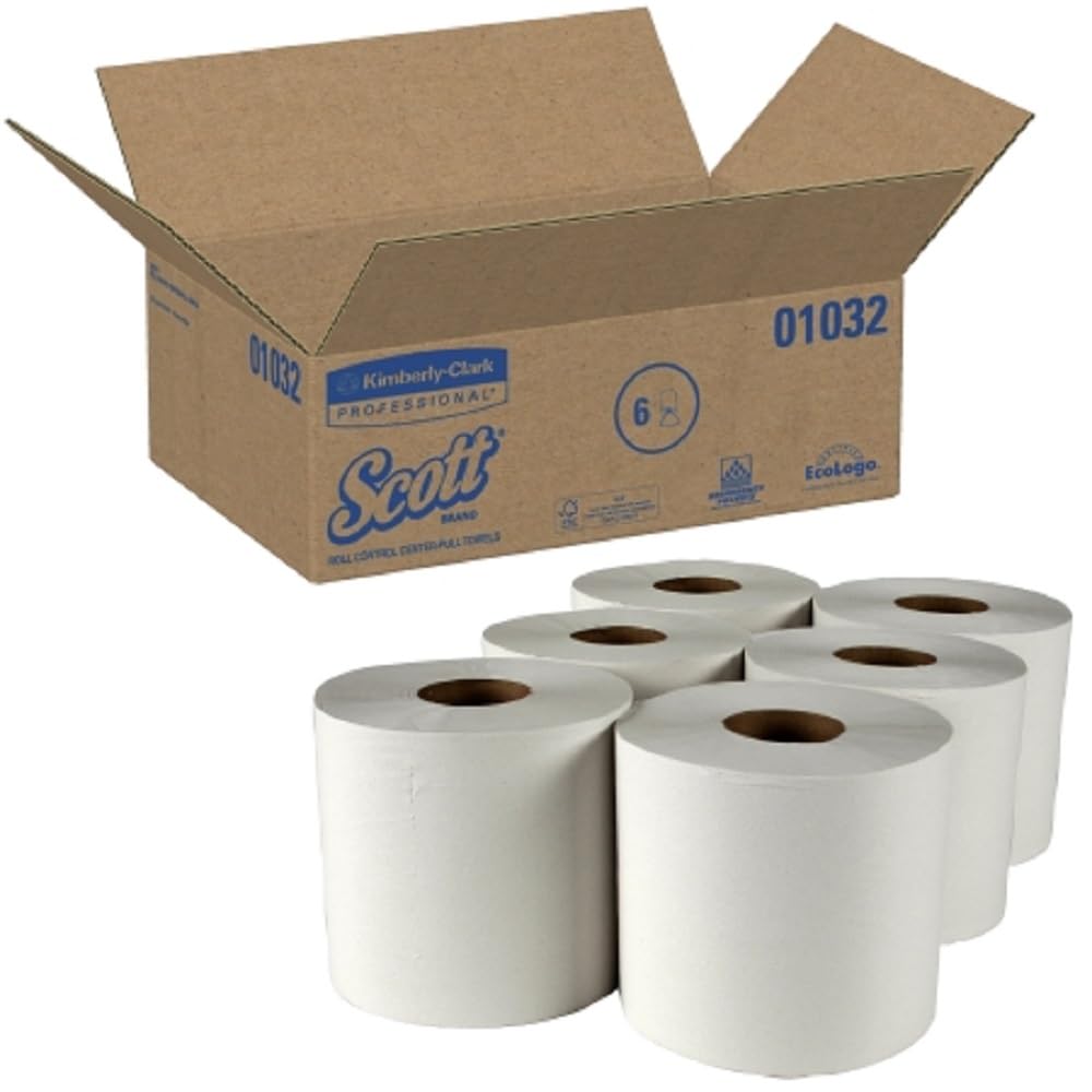 Kimberly-Clark 01032 Scott Roll Control Center-Pull Towels, 8" W x 12.0" L (Pack of 6)