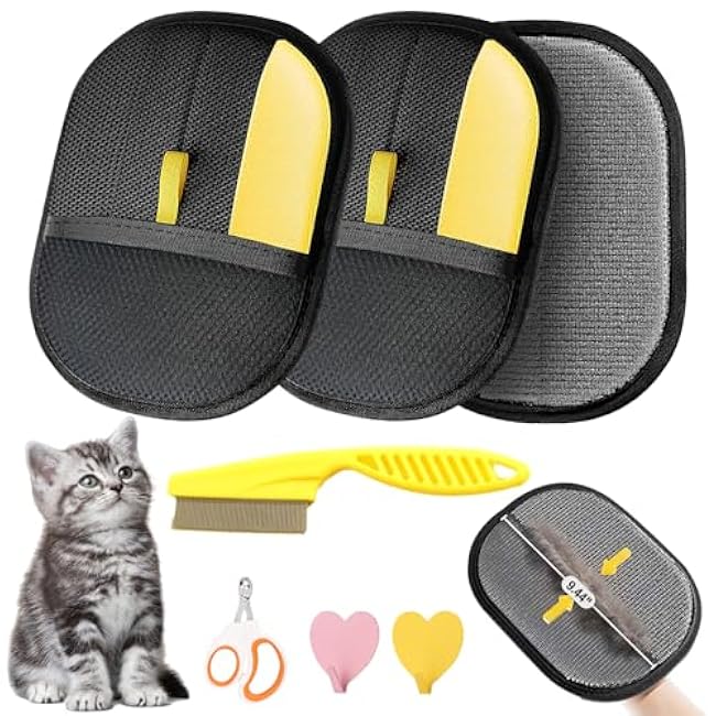 Pet Hair Removal Glove - 2025 Upgraded Electrostatic Pet Hair Remover, Cat & Dog Hair Remover Tool for Couch, Furniture, Carpet, Car Seat, Clothing, Reusable Double Sided Cat Grooming Gloves-xUr9BDdO