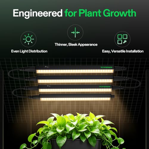Image of VIVOSUN T5 Grow Lights for Indoor Plants, 3000K Full Spectrum, 1FT, 4-Pack