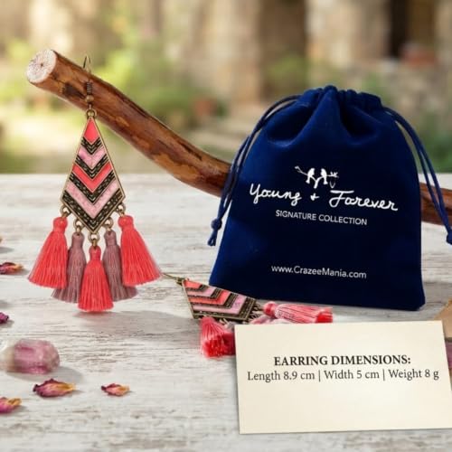 Image of Young & Forever Gift Boho Carnival Sea Island Long Tassel Earrings Handmade Beaded Bohemian Women Statement Beads Dangle Earrings Ethnic Jewelry Fringe Earrings