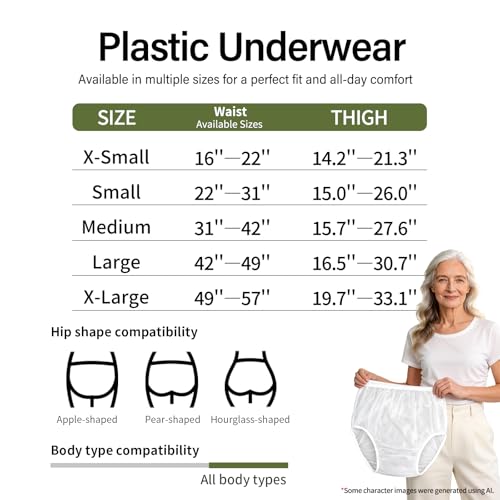 Florith 4 Pack Adult Waterproof PVC Diaper Covers, Incontinence, White S by Florith - Used condition - Image 2