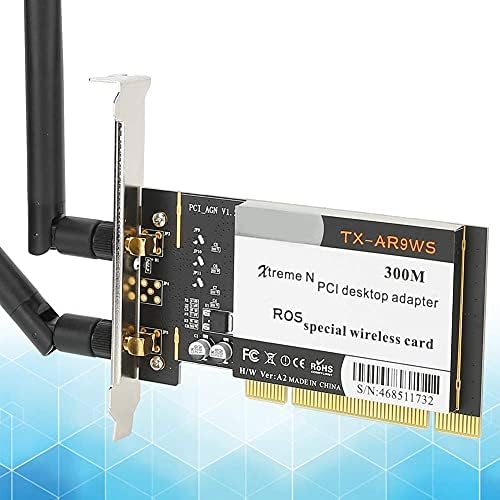 300Mbps Wifi Card,Bluetooth 4.0 Wireless Network Card with 2 Antennas AR9223,802.11b/g/n Pcie Network Card for WIN XP/WIN7/WIN8/WIN10