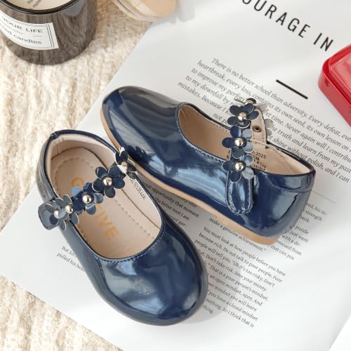 Image of GINFIVE Toddler Girls Dress Shoes Little Girls Mary Janes Ballerina Flats Shoes Toddler