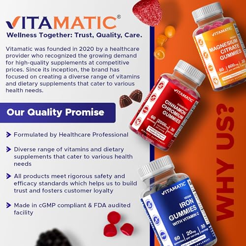 Image of Vitamatic Sugar Free Probiotic + Prebiotic Gummies, 60 Count | 5 Billion CFU Bacillus Coagulans per serving, Support Digestive Health and Gut Flora Balance*, Non-GMO, Made in USA
