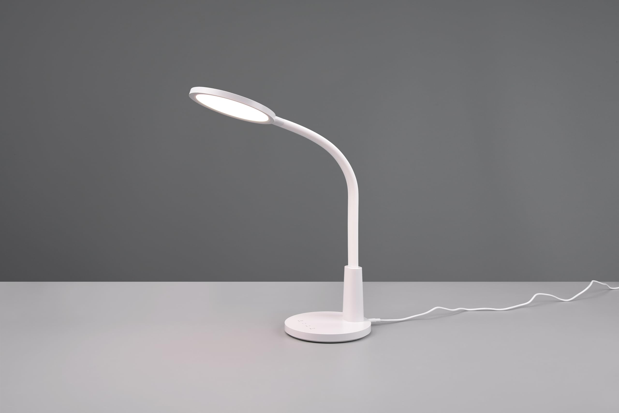 Reality Leuchten LED Schreibtischleuchte Sally R52671101, Kunststoff Weiß matt, inkl. 8.4 Watt LED, 4-fach Touch, Timer-Funktion |