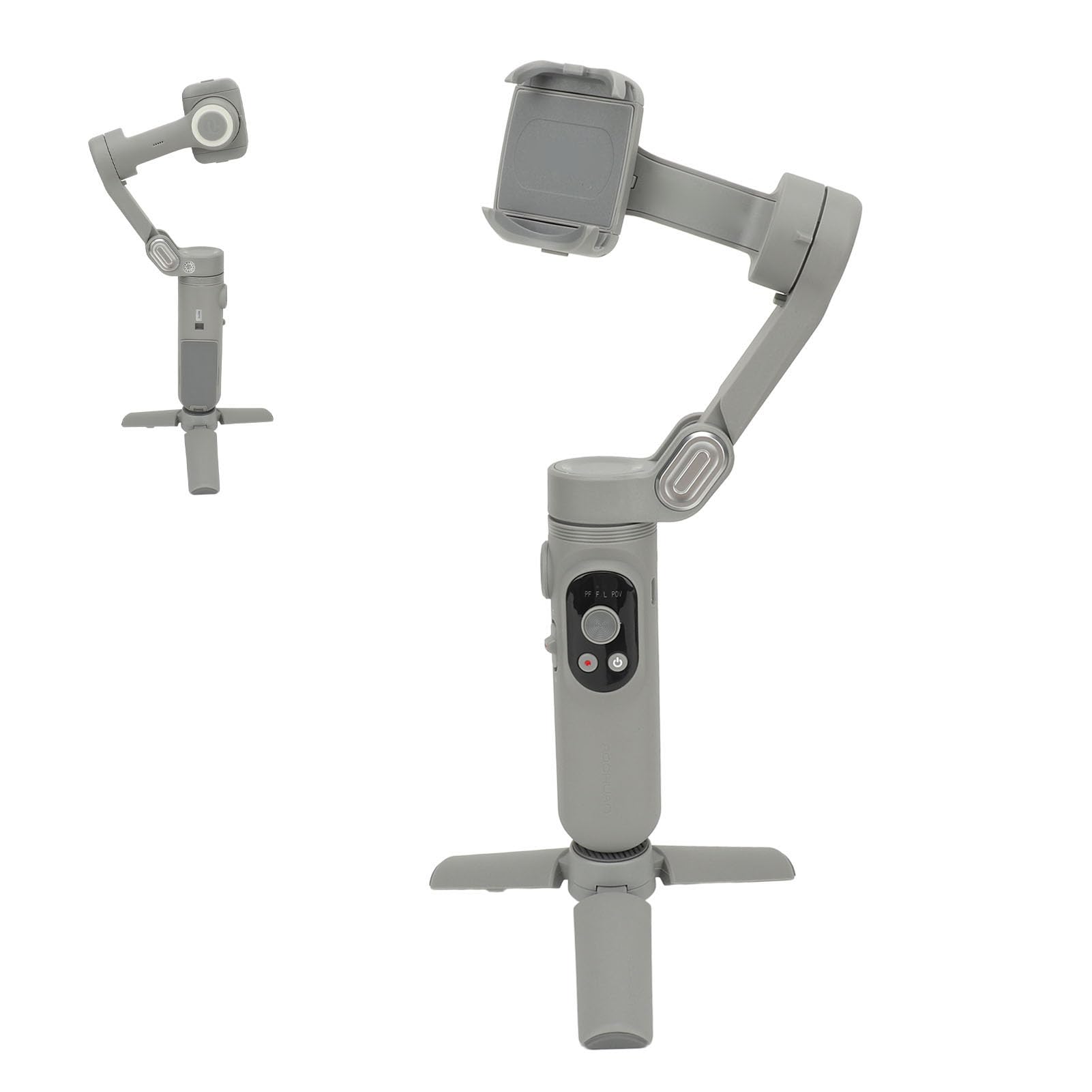 Chrees Stabilisateur de Téléphone Pliable, Cardan pour Smartphone Portable avec Batterie 2550 MAh, Temps de Travail de 7 à 9 Heures, Molette de Mise au Point, Poussoir de Zoom pou