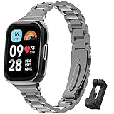 BDIG Bracelet Compatible avec Xiaomi Redmi Watch 3 Active Bracelet de Remplacement en Acier Inoxydable Premium pour Redmi Watch 3 Active (Noir)