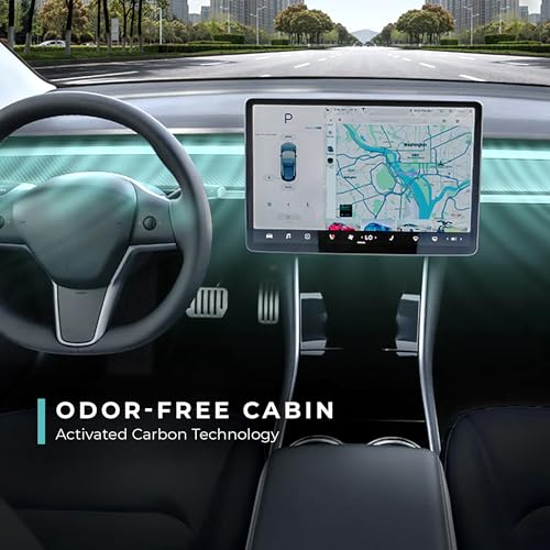 Image of Lectron Cabin Air Filter Replacement Compatible with Tesla Model 3 & Model Y - H13 HEPA Filter with Activated Carbon - Compatible with Tesla Model Y /Model 3 (2016 or later) (2-Pack)