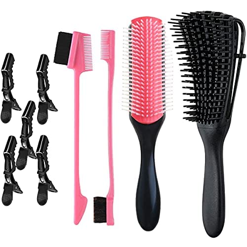 Buy MRTREUP Detangling Brush For Curly Hair , Hair Brushes For Women Men 9Row Cushing Nylon