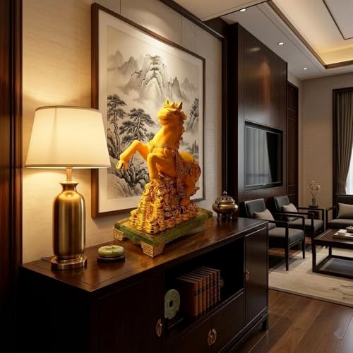 Estatua de caballo chino de resina para decoración miniatura 6