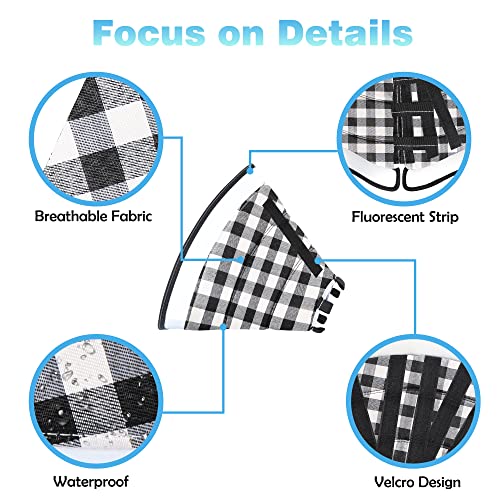 Image of Dog Cone Collar for After Surgery, Soft Pet Recovery Collar for Dogs and Cats, Adjustable Cone Collar Protective Collar for Large Medium Small Dogs Wound Healing (Black Plaid, Large)