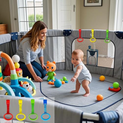 baby pull up rings playpenwalking exercises assistant stand up rings for infant toddler baby playpen 4 pcs