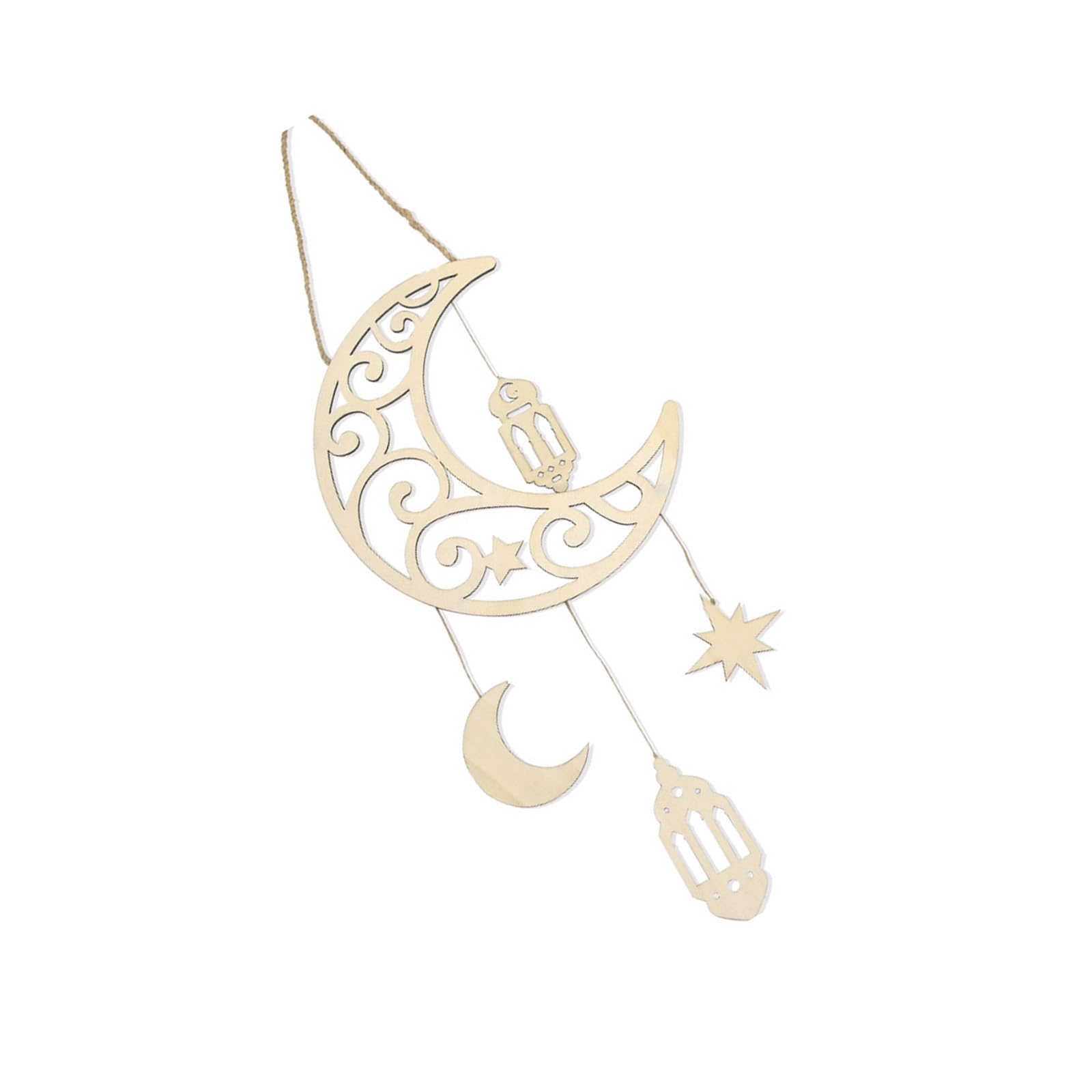 carotoe Mosque Decoration Beautifully Crafted Wood and Star Pendant Hanging Ornament for Ramadans Celebration Mosque Decoration