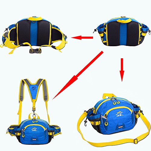 SINOKAL Multifunctional Military Style Canvas Waist Pack Bag Water Resistant Bum Bag with Water Bottle Holder for Running Hiking Cycling Climbing Camping Travel - Image 3
