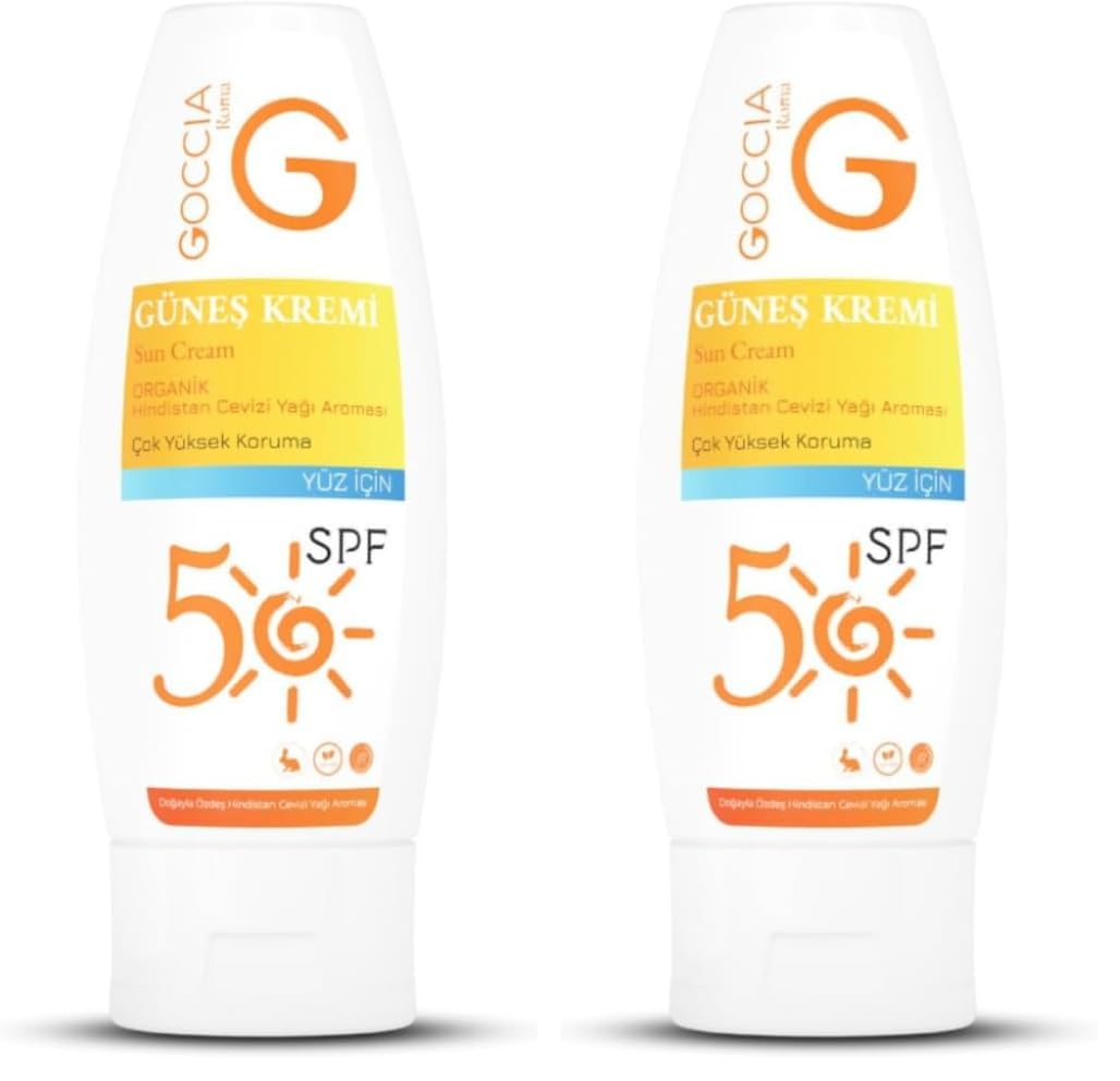 Goccia Güneş Kremi- 50 Spf Geniş Spektrumlu Koruma ve Doğal Nem Desteği- Sun Cream 75ml (2 paketi)