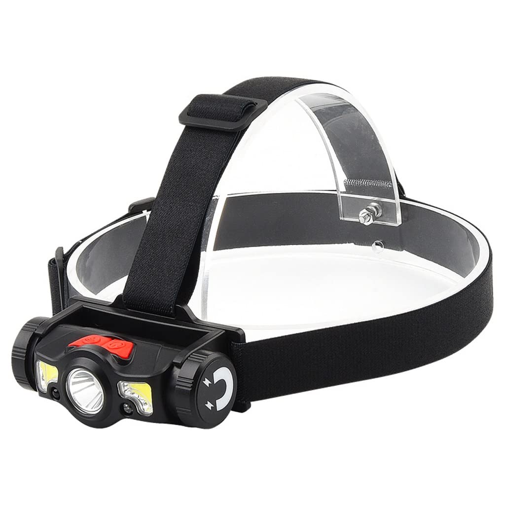 OYYMTE Strong COB Induction Headlight USB Outdoor Charging Fishing Head-Mounted Torch Bicycle Light