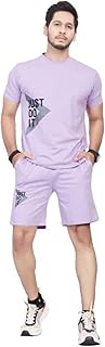 HOODMASTAR Men's Cotton Printed Night Suit Set of Top & Shorts|| Men's Pyjama Set || T-Shirt and Shorts Set for Men || Nig Price In India