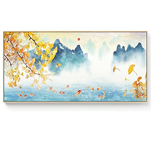 Kit peinture au diamant 5D grande taille motif feuille d'érable 70x140cm pour adulte