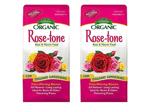 Espoma Organic Rose-Tone 4-3-2 Organic Fertilizer for All Types of Roses and Other Flowering Plants. Promotes Vigorous Green Growth and Abundant Blooms. 4 lb. Bag – 2 Pack