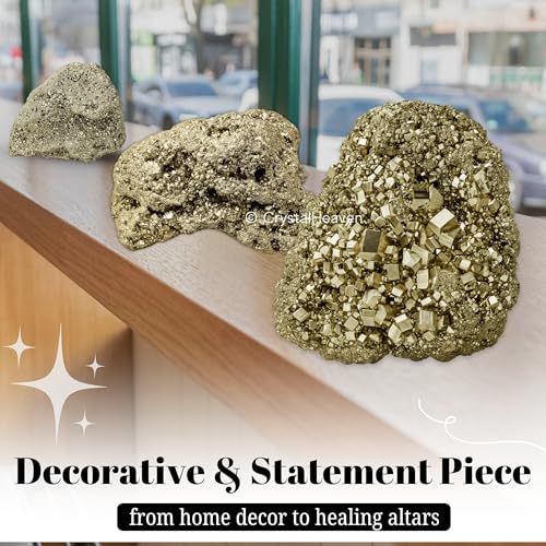 Image of Pyrite Stone Original Cluster Samples - High Energy Natural Iron Pyrite Stone Gold Rock Reiki Crystal Used for Increased Willpower and Manifestation (7.5 to 10 KG Pyrite)