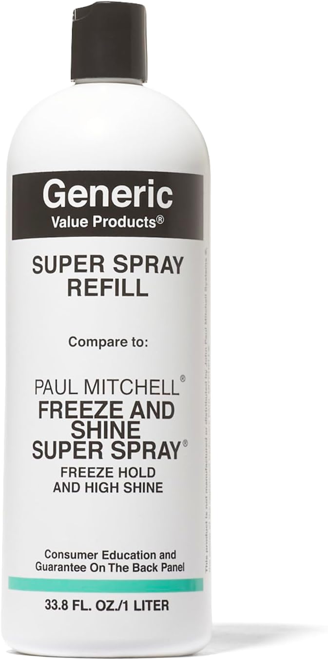 Generic Value Products Super Spray, Powerful, LongLasting Hold, Sulfate Free, Gluten Free, Contains Sunscreen for Added Protection, Creates Luminous Shine, 33.8 Oz