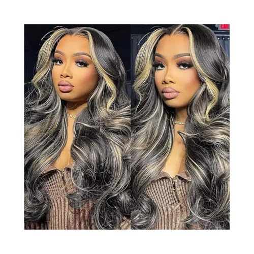 Perruque cheveux humains miel blonde 1B/27 dentelle frontale 13x4 HD 22 pouces 200%