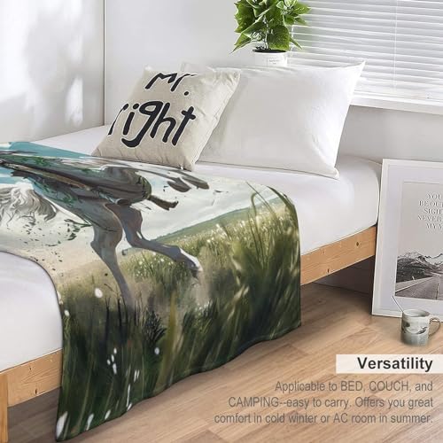Couverture flanelle ultra douce motif cheval, le plaid d'exception 150x200cm - 7