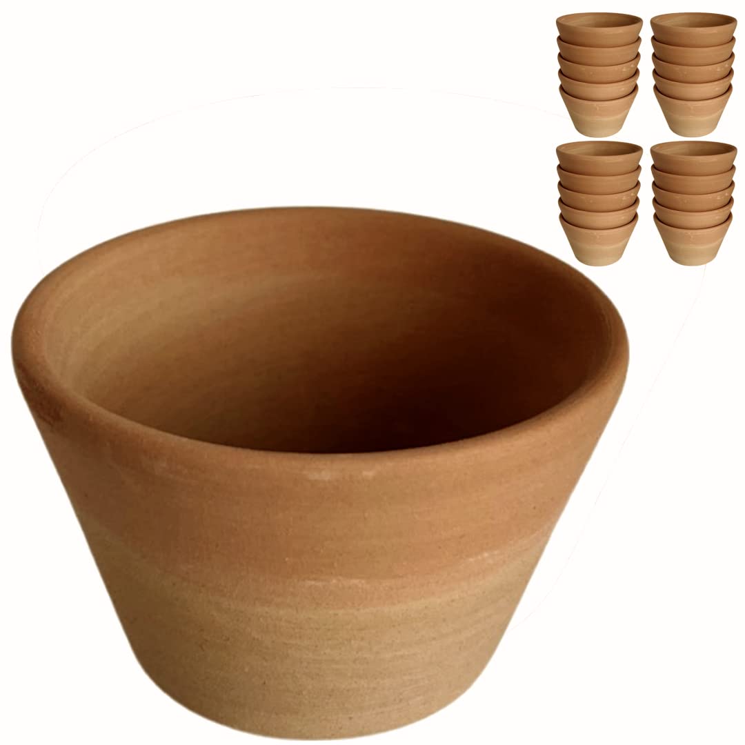 Regalami.shop set di 20 vasetti Deruta in terracotta rossa cm 8x6 per piante (20)