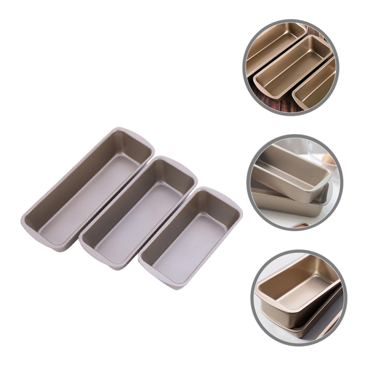 3 Piezas Molde para Pan Rectangular Antiadherente de Calidad Alimentaria Molde para Hornear Pan de Resistente al Calor para Uso Casa o Comercial