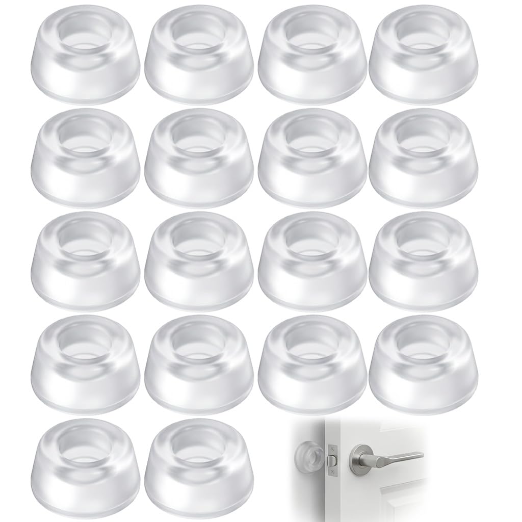 18 Pcs Clear Rubber Feet, Self Adhesive Bumper Pads for Noise Reduction, 22mm Silicone Rubber Stoppers for Chopping Board, Furniture, Glass Tables, Crafts, Cabinet Doors