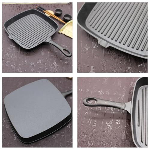 4-Piece Cast Iron Skillet Set - Pre-Seasoned Grill & Frying Pans for Steak, Eggs, and Cooking - Compatible with All Stoves (14cm, 16cm, 20cm, 24cm) - Image 4