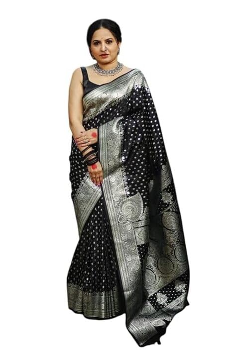 Banarasi Soft Silk Saree with Traditional Weaving | Elegant Festive & Wedding Saree with Matching Blouse Piece (5.5m Saree + 0.8m Blouse)-picture-15