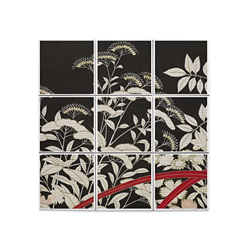 Carreaux céramique décoratif 15x15 motif floral japonais tissu