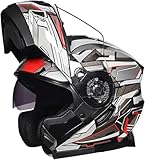 Caimcie Klapphelm mit Doppelvisier, modularer Motorradhelm...