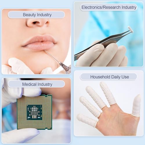 Image of Finger Cots Finger Gloves Disposable(Approx 480pcs),Medium Finger Protectors,Finger Covers Protection for Finger Tips,Thumb Protector for Electronic Repair, Handmade, Industrial Apply