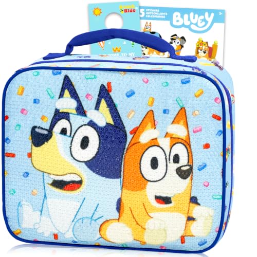 Bluey Lunchbox for Kids Boys Girls Bundle w/Insulated Lunch Bag + More